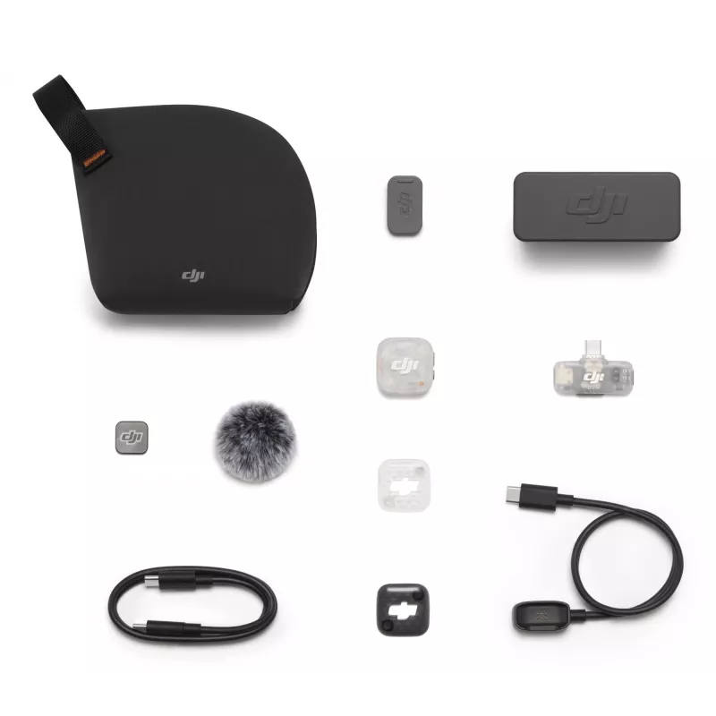 DJI Mic Mini 2S juhtmevaba mikrofonisüsteem (1 saatja + 1 mobiilne vastuvõtja + laadimisümbris)