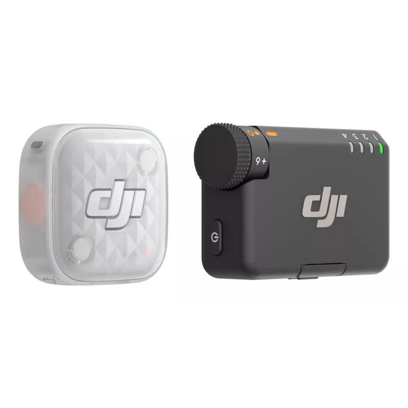 DJI Mic Mini 2S juhtmevaba mikrofonsüsteem (1 TX + 1 RX) - 2,4GHz digitaalne, 32-bitine ujukoma salvestus, 250m ulatus, OLED-puuteekraan, magnetklamber, kaameratele ja nutitelefonidele