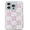 DKNY Apple iPhone 15 Pro 6.1 kõva kest Liquid Glitter Multilogo roosa