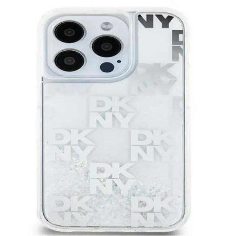 DKNY Apple iPhone 15 Pro Max 6,7 inch kõva kest Liquid Glitter Multilogo Valge