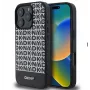 DKNY Apple iPhone 16 Pro Max PU-nahast korduva mustri ja alumise triibuga MagSafe-ümbris, must