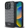 DKNY Apple iPhone 16 Pro PU-nahast korduva mustri ja alumise triibuga MagSafe-ümbris, must