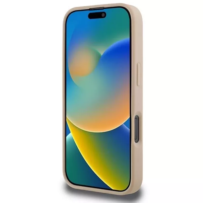 DKNY ruudulise mustri ja trükitud triipudega iPhone 16 Pro ümbris - roosa