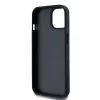 DKNY nahast ruudulise mono-mustri ja trükitud triipudega ümbris iPhone 15/14/13 jaoks - must
