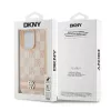 DKNY Leather Checkered Mono Pattern & Printed Stripes Case for iPhone 15 Pro - Roosa