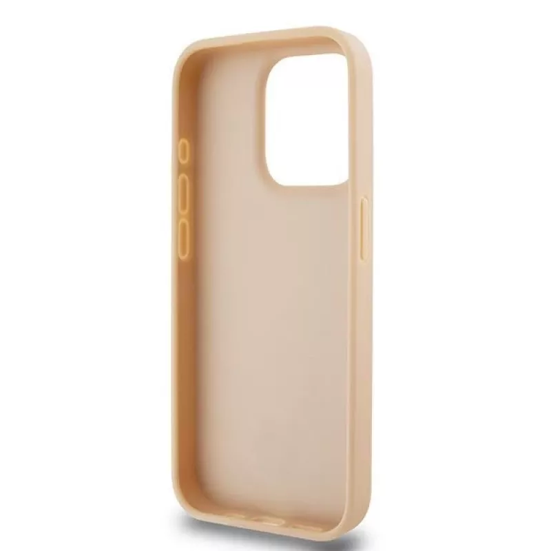 DKNY Leather Checkered Mono Pattern & Printed Stripes Case for iPhone 15 Pro - Roosa