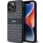 DKNY Leather Mono Stripe & Metal Logo ümbris Apple iPhone 14 Pro jaoks - Must