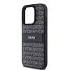 DKNY Leather Mono Stripe & Metal Logo Case for iPhone 15 Pro - Must