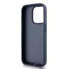 DKNY Leather Mono Stripe & Metal Logo Case for iPhone 15 Pro - Sinine