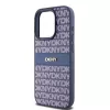 DKNY Leather Mono Stripe & Metal Logo Case for iPhone 15 Pro - Sinine