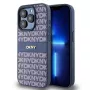 DKNY Leather Mono Stripe & Metal Logo Case for iPhone 15 Pro - Sinine