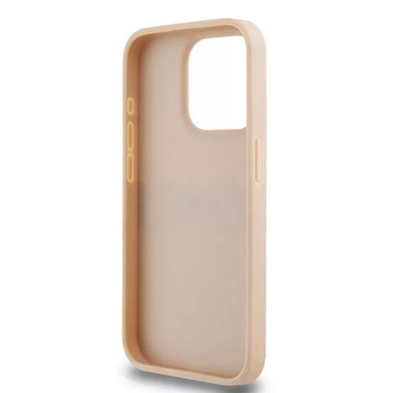 DKNY Leather Mono Stripe & Metal Logo Case for iPhone 15 Pro - Roosa