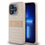 DKNY Leather Mono Stripe & Metal Logo Case for iPhone 15 Pro - Roosa