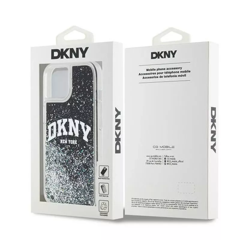 DKNY Liquid Glitter Big Logo iPhone 14/15/13 ümbris - must