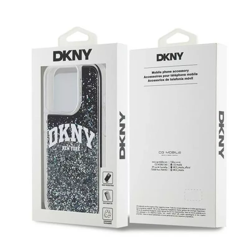 DKNY Liquid Glitter Big Logo iPhone 14 Pro ümbris - must