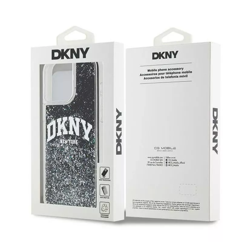 DKNY Liquid Glitter Big Logo iPhone 14 Pro Max ümbris - must