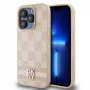 DKNY PU-nahast ruudulise mustri ja triibuline ümbris iPhone 13 Pro jaoks, roosa