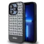 DKNY PU-nahast korduva mustri ja alumise triibuga MagSafe-ümbris iPhone 14 Pro Maxile - must