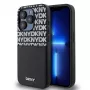 DKNY PU-nahast korduva mustriga kaarditaskuga ümbris iPhone 14 Pro jaoks, must