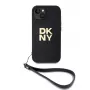 DKNY PU-nahast Stack Logo randmepaelaga ümbris iPhone 13-le - must