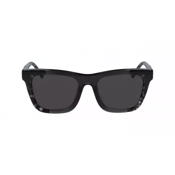 DKNY naiste ruudukujulised päikeseprillid DK529S-001 - must raam, hallid läätsed, 53 mm