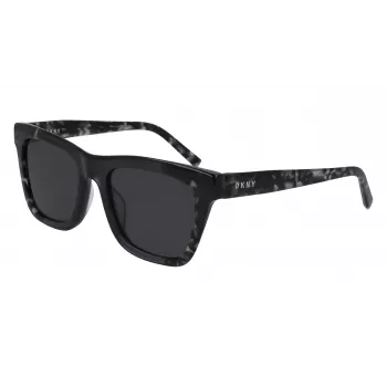 DKNY naiste ruudukujulised päikeseprillid DK529S-001 - must raam, hallid läätsed, 53 mm