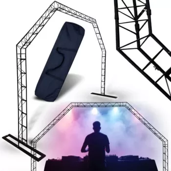 DNA PROFESSIONAL DNA DJ GATE kaasaskantav valgustuse truss-süsteem, teras, must, kandevõime 60 kg, kõrgus 1500-3000 mm