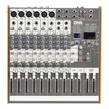 DNA PROFESSIONAL DNA ME-10FX Audio Mixer - 10 kanaliga USB Bluetooth