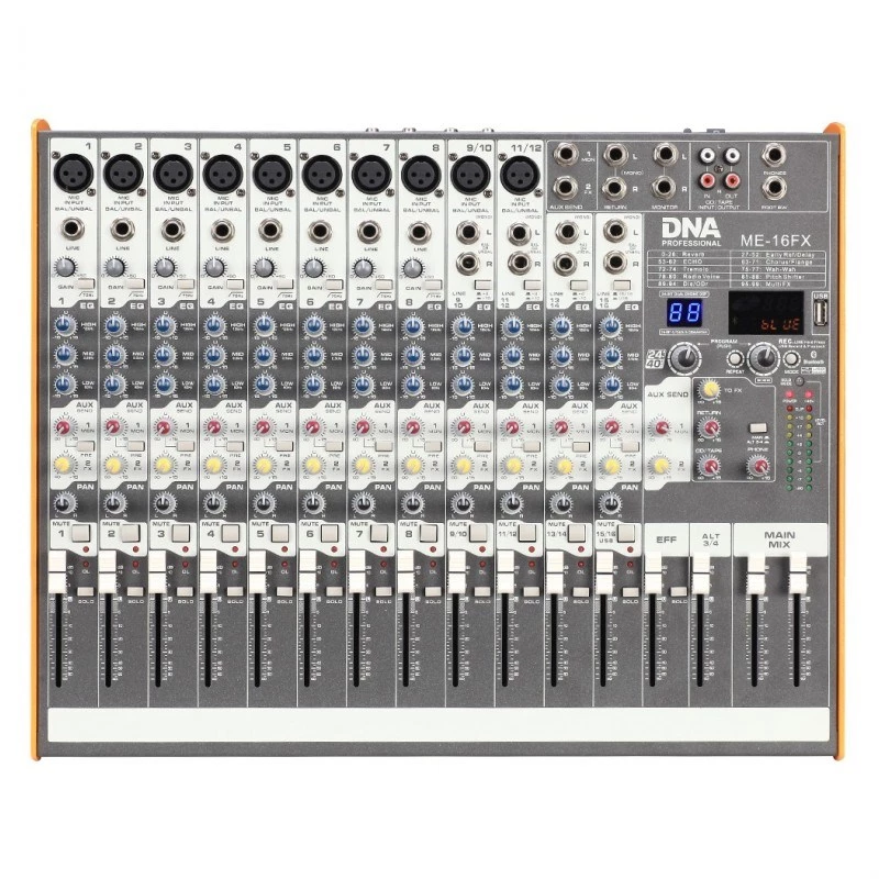 DNA PROFESSIONAL DNA ME-16FX Audio Mixer 16 kanalit USB Bluetooth