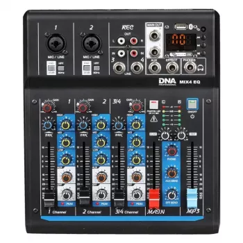 DNA Professional DNA MIX 4 EQ 4-kanaliline analooghelimikser USB, MP3 ja Bluetoothiga