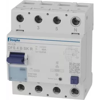 DOEPKE DFS4 040-4/0,03-B SK B-tüüpi rikkevoolukaitse 4-pooluseline 40A 30mA 230/400V AC 9134988
