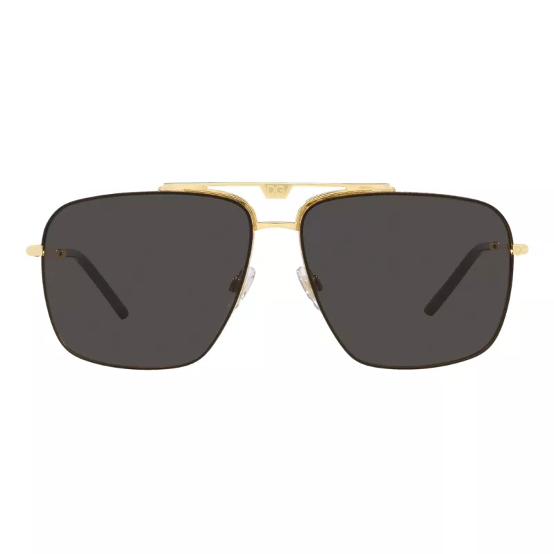 Dolce & Gabbana DG2264-02-87 Päikeseprillid Meestele Kuldne Raam Hallid Läätsed Piloot 61mm