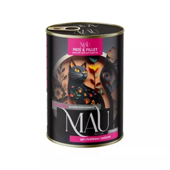 DOLINA NOTECI MAU Patee ja Filee Steriliseeritud Hani Küülikuga ja Vaarikatega - Märgkassitoit - 400g