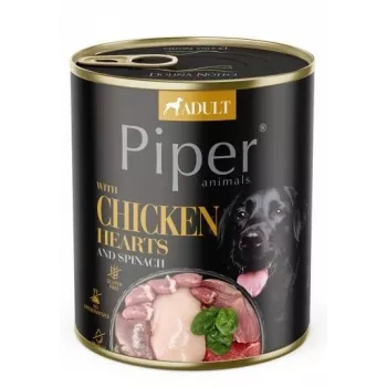 DOLINA NOTECI Piper Kanasüdamed spinatiga märg koeratoit 800 g