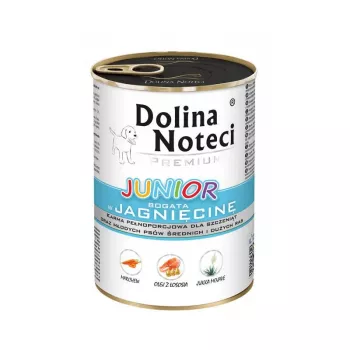 Dolina Noteci Premium Junior lambaliharikas märg koeratoit keskmiste ja suurte tõugude kutsikatele, 400g purk