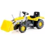 DOLU Pedaaliga traktor koos esilaaduri ja haagisega, kollane (8051)