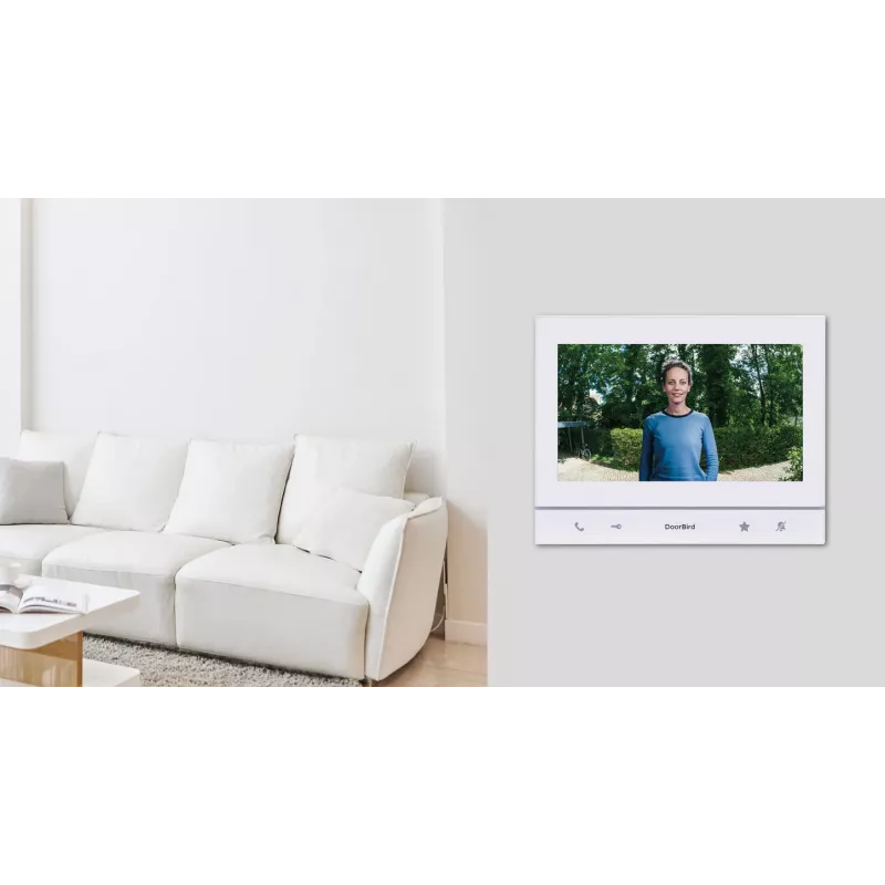 DoorBird A1103 IP Video Indoor Station Polar White Edition 7-tollise IPS-mahtuvusliku puuteekraaniga, Fast Ethernet, PoE