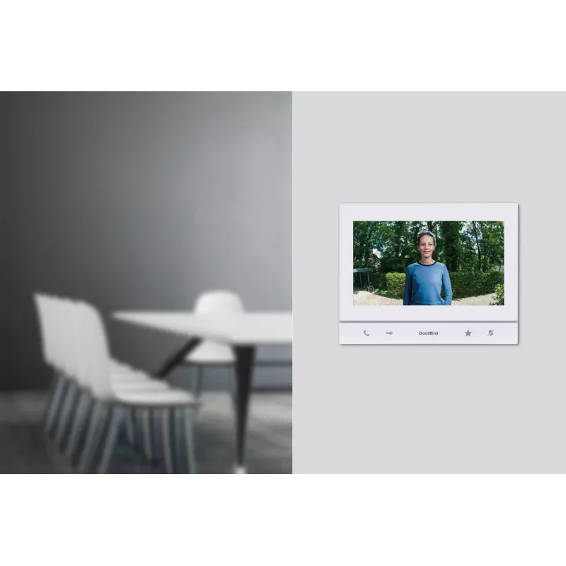 DoorBird A1103 IP Video Indoor Station Polar White Edition 7-tollise IPS-mahtuvusliku puuteekraaniga, Fast Ethernet, PoE