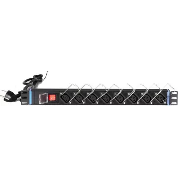 DSIT DS-8PDU-C13 Toitejaotuspaneel – 1U Rackmount PDU, 8x IEC C13 väljundit, 10A 250V, 2m kaabel, must