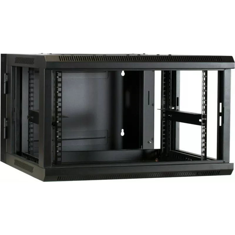 DSIT DS6606-DOUBLE 6U seinale kinnitatav serverikapp pööratava klaasuksega, 600x600x368 mm, must