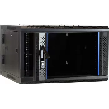DSIT DS6606-DOUBLE 6U seinale kinnitatav serverikapp pööratava klaasuksega, 600x600x368 mm, must