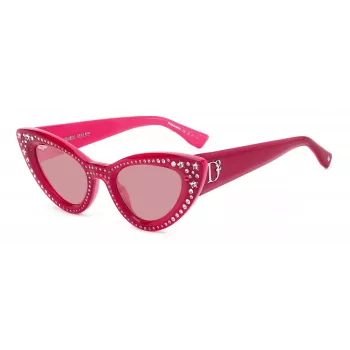 DSQUARED2 Naiste päikeseprillid D20092NSMU1 - Ruudukujuline atsetaatraam, UV400 kaitse, 51 mm lääts