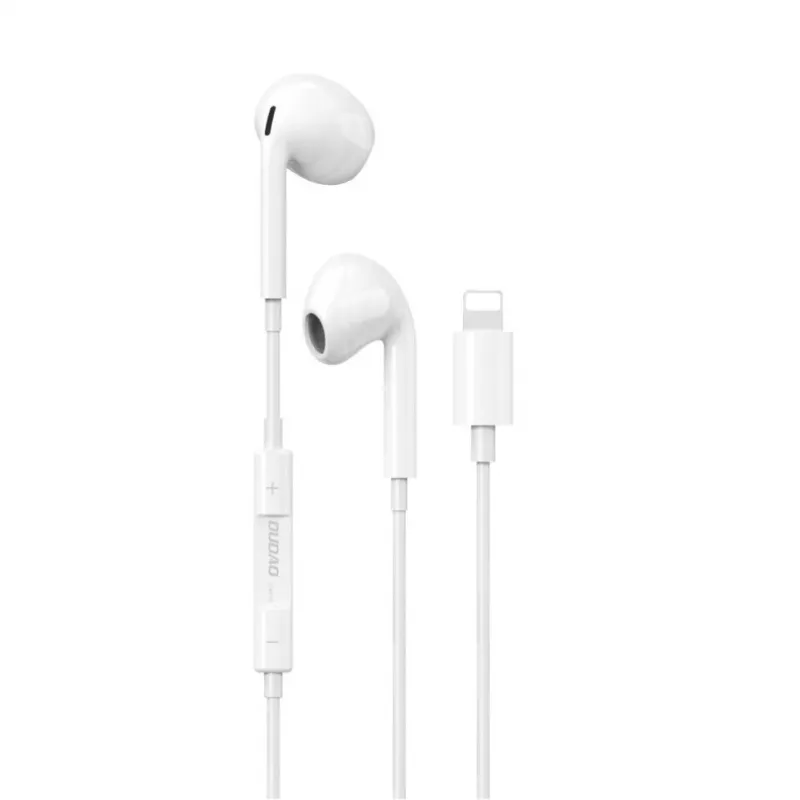 Dudao In-Ear kõrvaklapid Lightning-pistikuga Valge