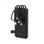Dudao K11 10000mAh Powerbank with Built-in Cables Black