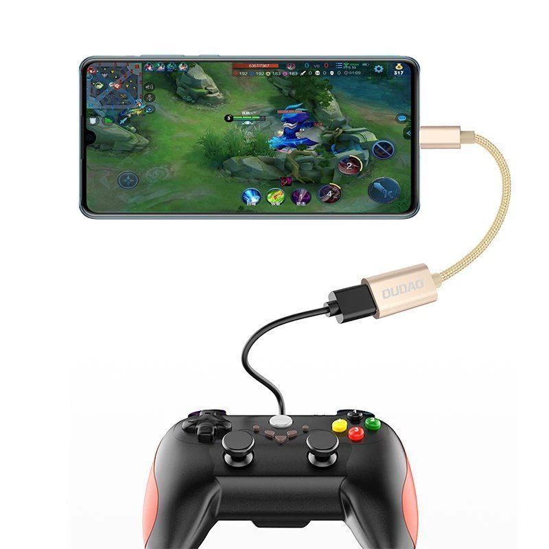 Dudao L15T OTG USB 2.0 to USB Type-C Adapter Cable, Gray, 15 cm