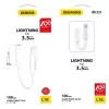 Dudao L16i Audio Adapter Lightning to 3.5mm White