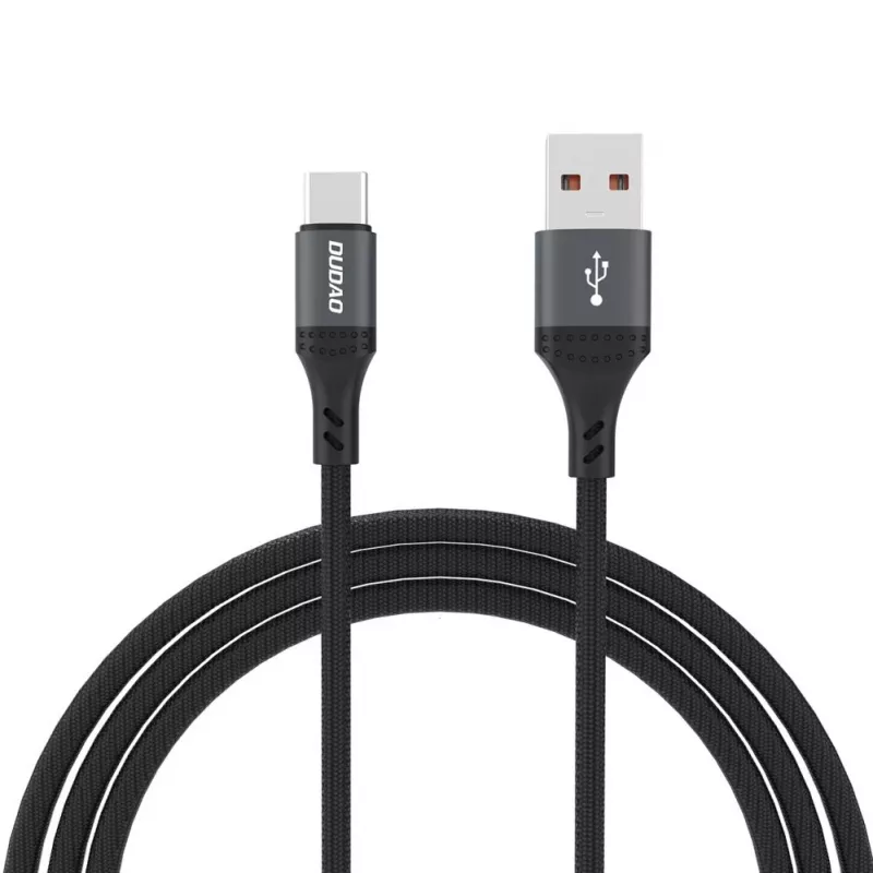 Dudao L3ST USB-A to USB-C 5A kaabel 1,2m punutud - must