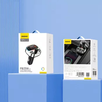 Dudao R2PRO+ Auto FM-saatja PD25W Bluetooth 5.3 RGB laadimispordiga - must ja hõbedane