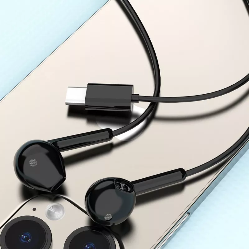 DUDAO X3C kõrvaklapid, juhtmega, USB-C, 1,2 m - must