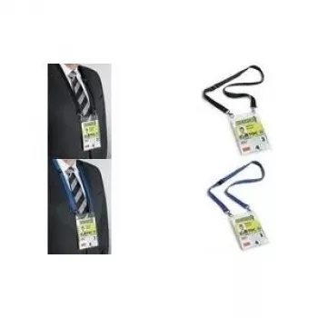 DURABLE 20 DUO A6 nimesildihoidja tekstiilist kaelapaelaga, läbipaistev, 10 pakk 852507